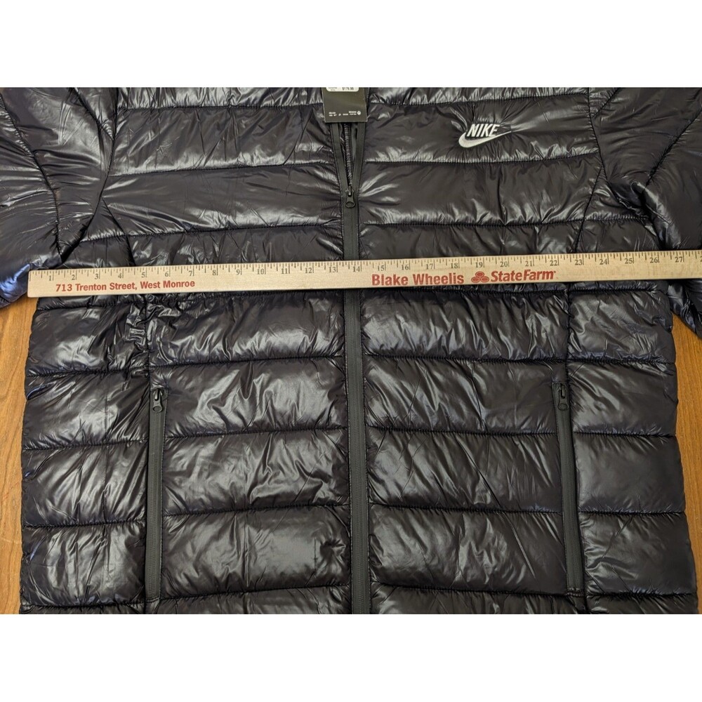 NEW Nike Quilted Puffer Jacket Men’s 3XL Black Hooded Full Zip 3X - Picture 8 of 16